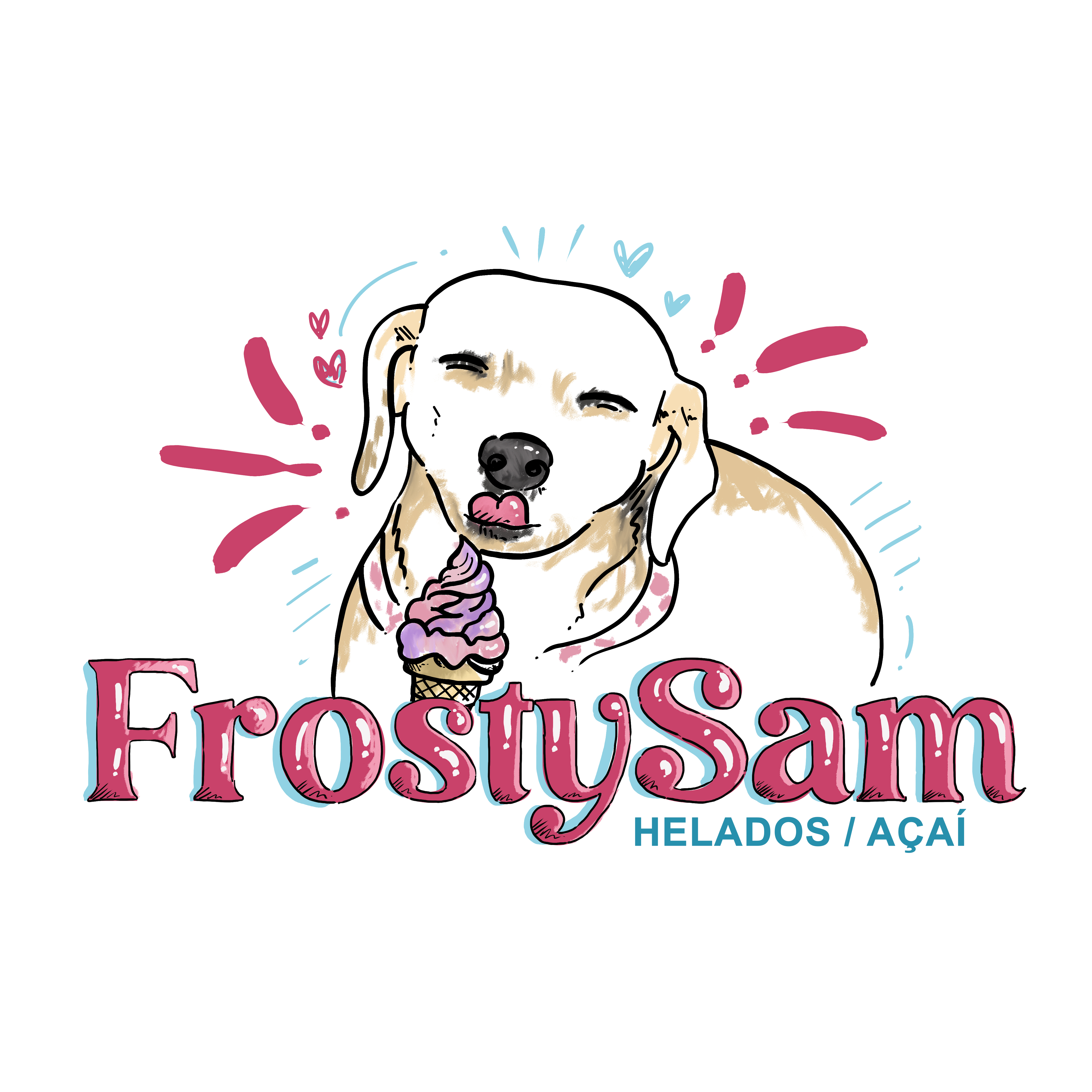 FrostySam, helados y açaí: un perrito disfrutando de un helado